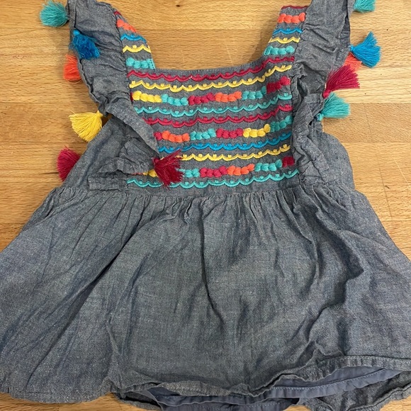 Cat and Jack Toddler Girls Embroidered Tassel Flutter Sleeve Tank Tops 3T - Picture 2 of 7